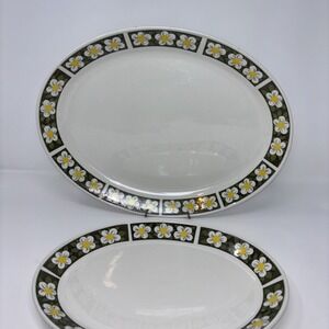 Johnson Brothers Ironstone Oval Platter and Serving Plate "Meadowbrook" 1970s